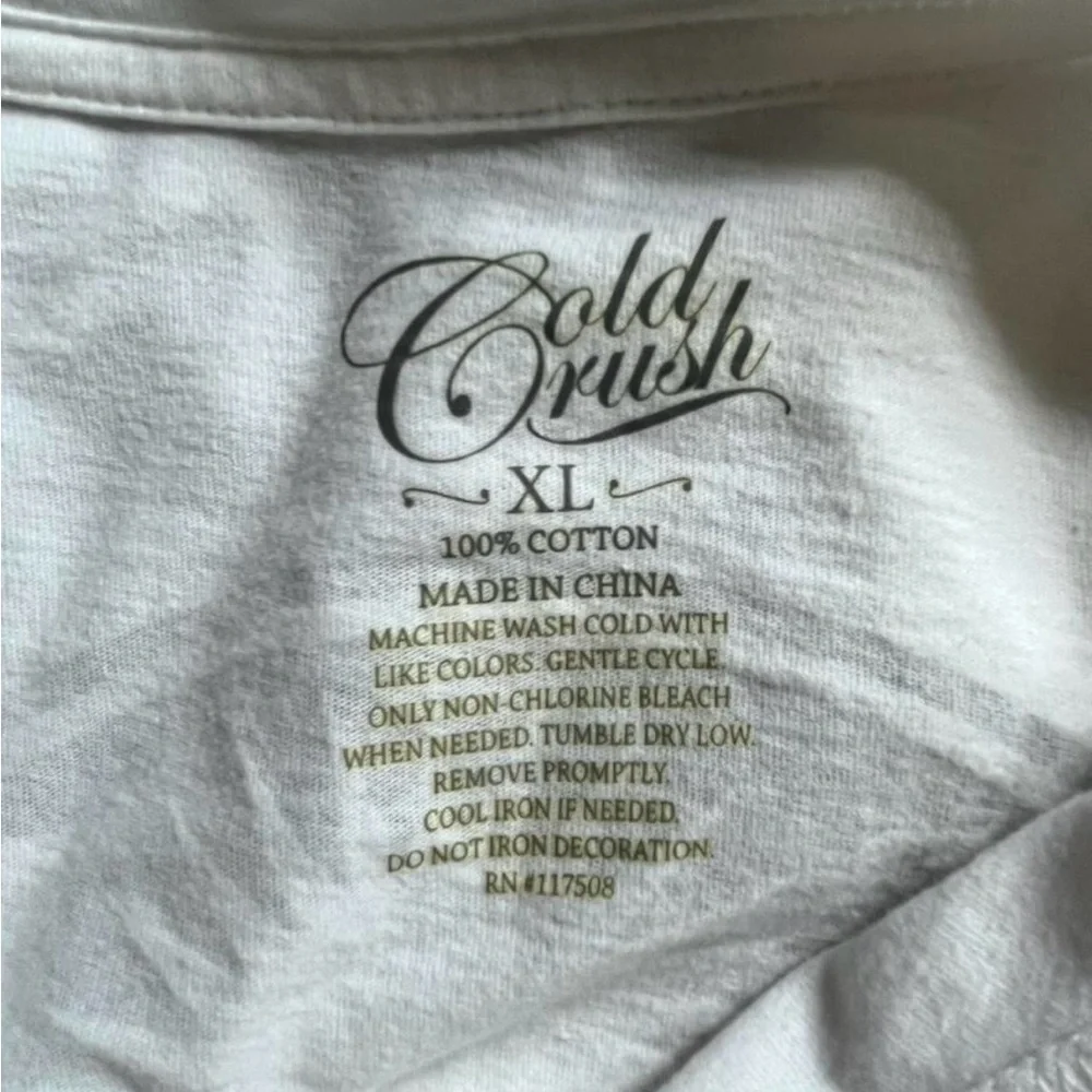 Cold Crush White California T Cropped Beach Spring Streetwear Size XL Oversized - Picture 2 of 3